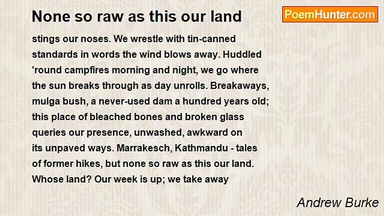 Andrew Burke - None so raw as this our land