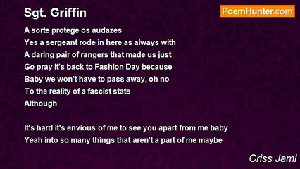 Criss Jami - Sgt. Griffin