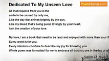 Salim R Javed - Dedicated To My Unseen Love