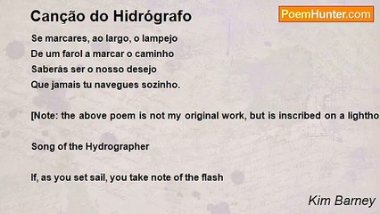 Kim Barney - Canção do Hidrógrafo