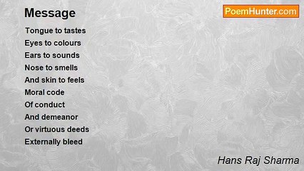 Hans Raj Sharma - Message