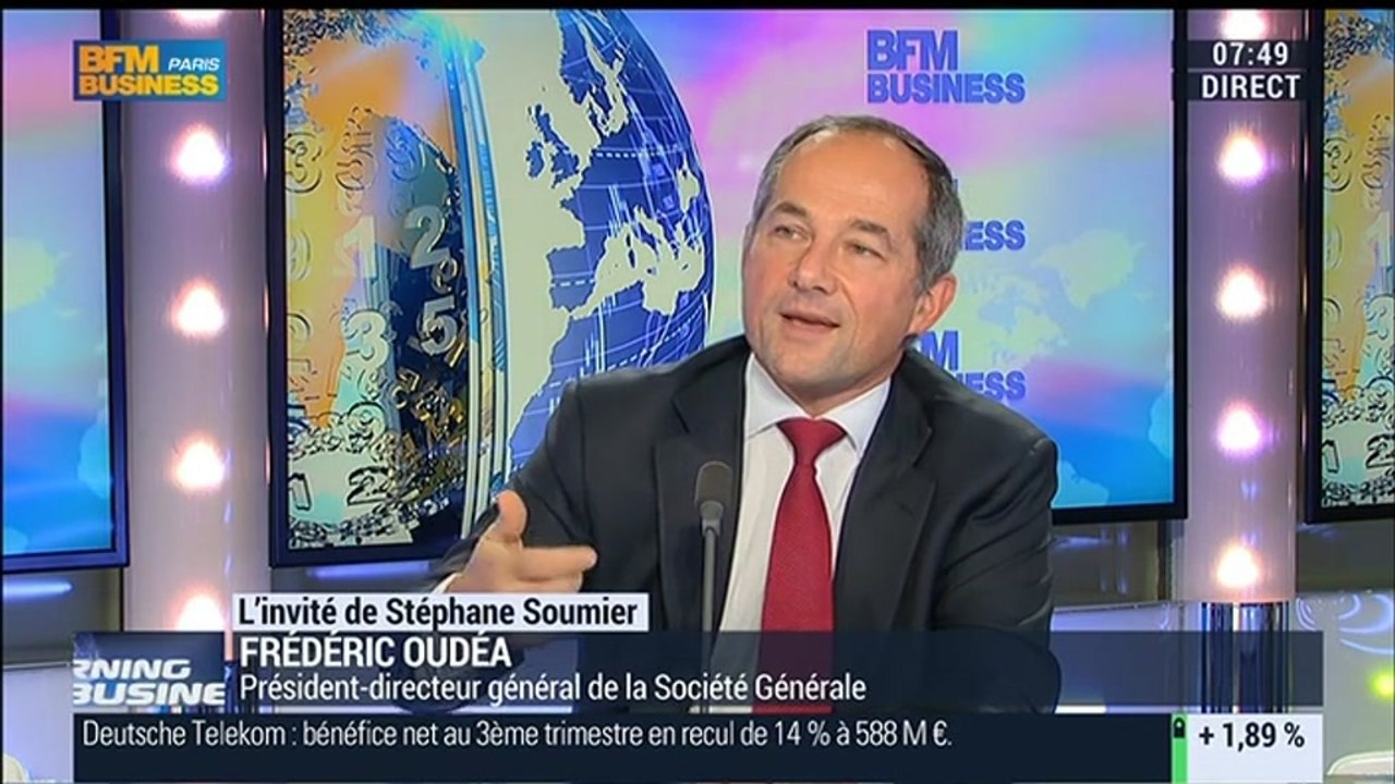 Supervision des banques par la BCE: "Un signe très fort envoyé à la communauté internationale de la volonté de l'Europe d'avancer": Frédéric Oudéa - 06/11