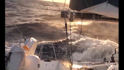 SNCF Geodis Newrest, file au coucher du soleil