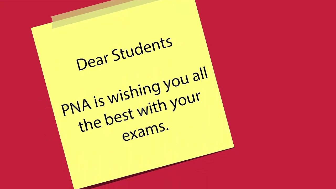 Exam well wishes from PNA