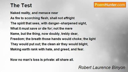 Robert Laurence Binyon - The Test
