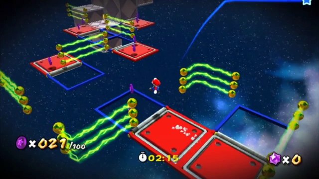 Super Mario Galaxy 2 - Monde 1 - Dalles clic-clac : Pirouettes et pièces violettes