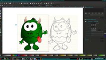 Inkscape Speed Art Dibujando Caricatura Anime En Linux Fedora 20 KDE Mounstro