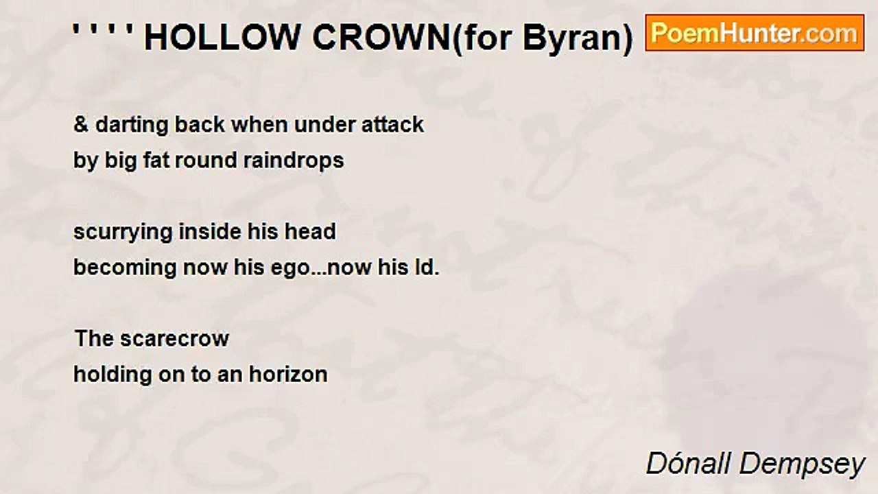 Dónall Dempsey - ' ' ' ' HOLLOW CROWN(for Byran)