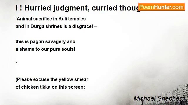 Michael Shepherd - ! ! Hurried judgment, curried thought