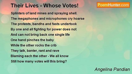 Angelina Pandian - Their Lives - Whose Votes!