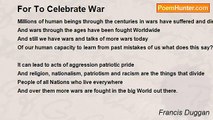 Francis Duggan - For To Celebrate War