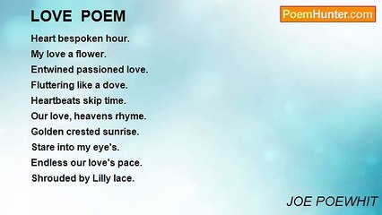 JOE POEWHIT - LOVE  POEM