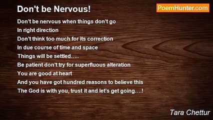 Tara Chettur - Don't be Nervous!