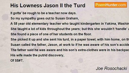 Joe Rosochacki - His Lowness Jason II the Turd