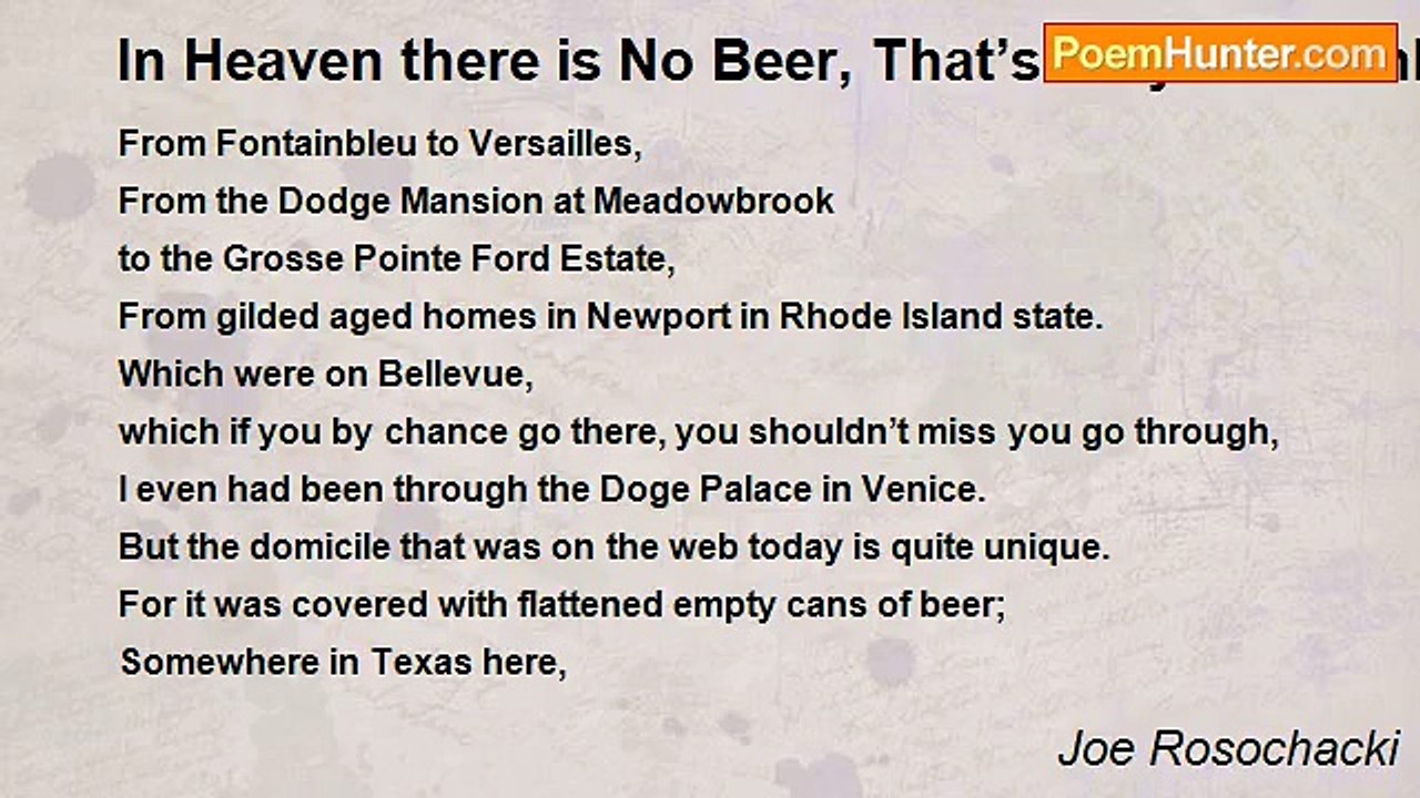 Joe Rosochacki - In Heaven there is No Beer, Th...