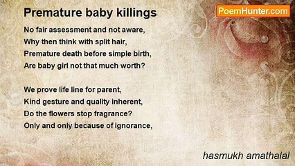 hasmukh amathalal - Premature baby killings