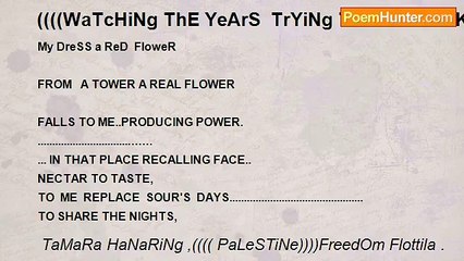 TaMaRa HaNaRiNg ,(((( PaLeSTiNe))))FreedOm Flottila . - ((((WaTcHiNg ThE YeArS  TrYiNg TO ZoOM MaKe iT aN hOUr