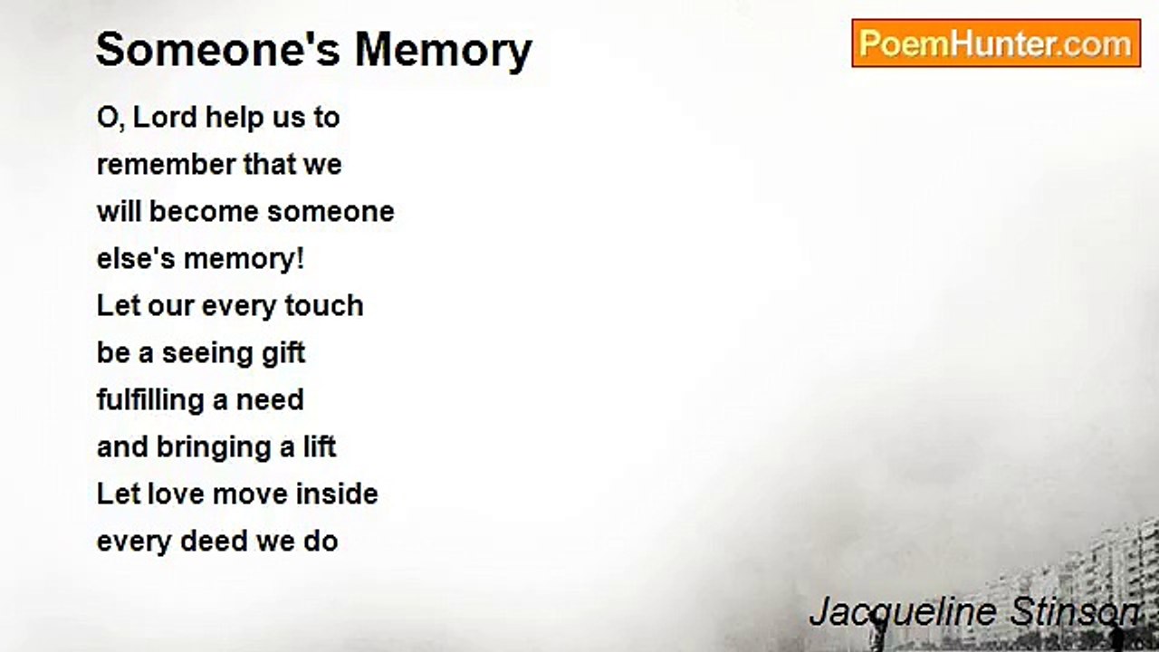 Jacqueline Stinson - Someone's Memory