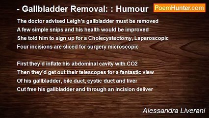 Alessandra Liverani - - Gallbladder Removal: : Humour