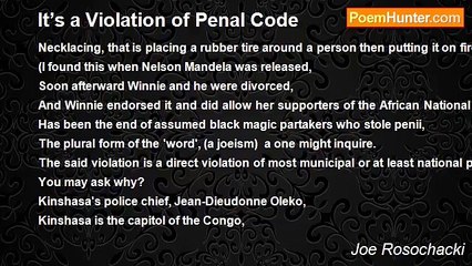 Joe Rosochacki - It’s a Violation of Penal Code