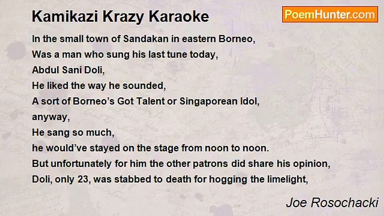 Joe Rosochacki - Kamikazi Krazy Karaoke