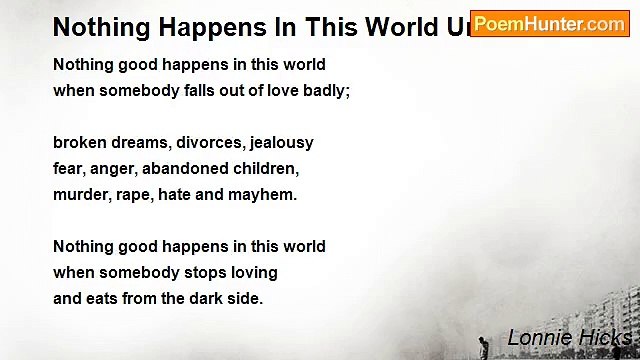 Lonnie Hicks - Nothing Happens In This World Until