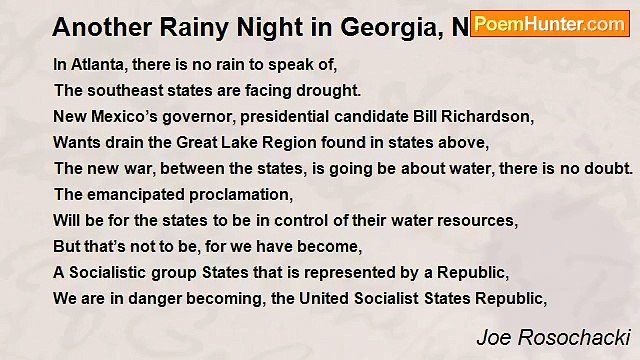 Joe Rosochacki - Another Rainy Night in Georgia, NOT
