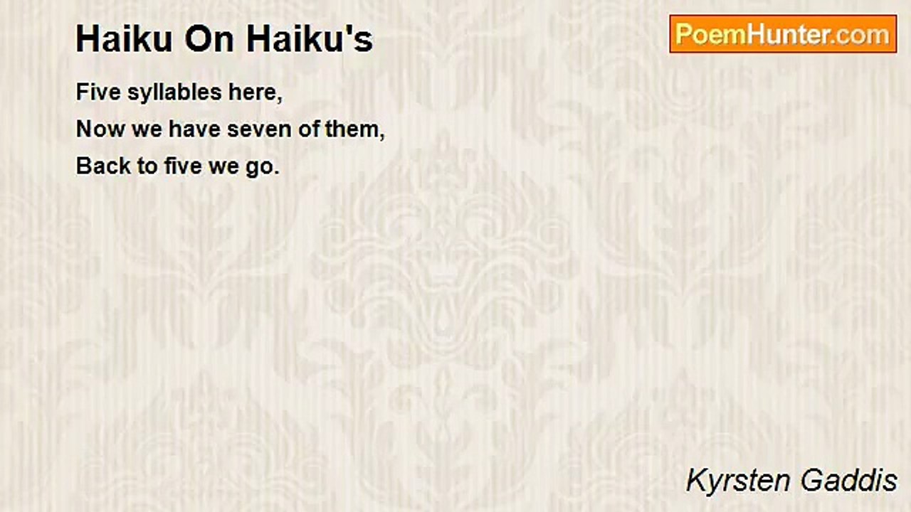 Kyrsten Gaddis - Haiku On Haiku's