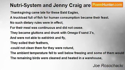 Joe Rosochacki - Nutri-System and Jenny Craig are for the Birds