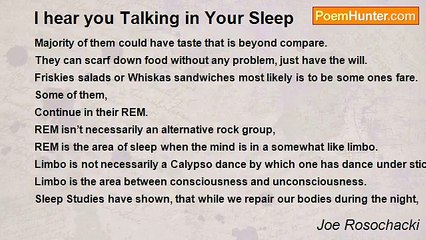 Joe Rosochacki - I hear you Talking in Your Sleep