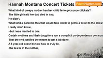 Joe Rosochacki - Hannah Montana Concert Tickets to Allegedly Die For