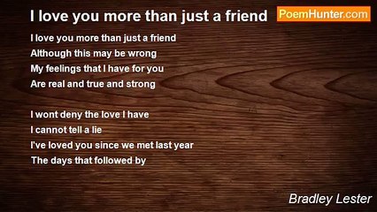 Bradley Lester - I love you more than just a friend