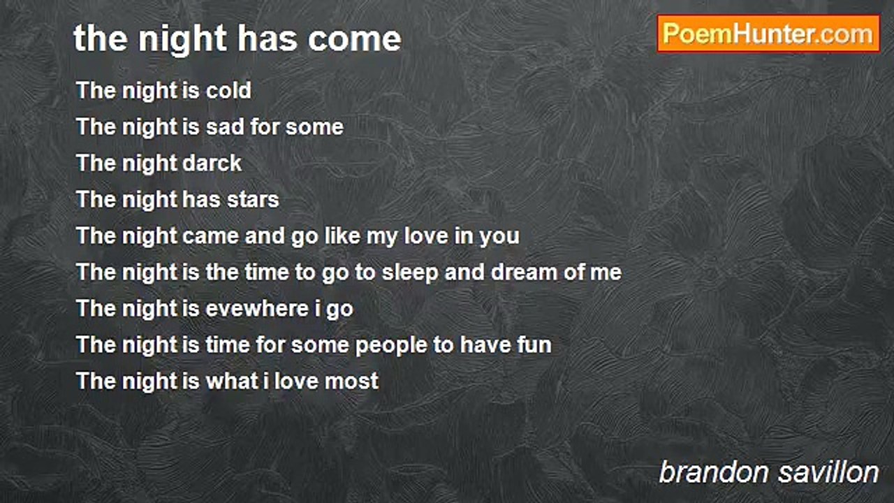 brandon savillon - the night has come