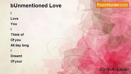 Barry A. Lanier - bUnmentioned Love