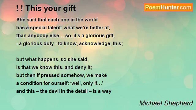 Michael Shepherd - ! ! This your gift