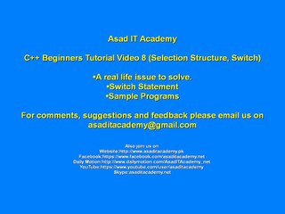 C++ Beginners Tutorial Video 8 1 by Asad It Academy