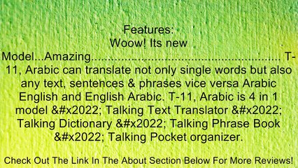 T-11 Arabic English Electronic Translator New.