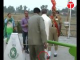 PTI vice chairman Shah Mehmood Qureshi accidentally stepped into Indian territory while visiting Wagah border.