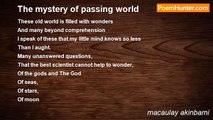 macaulay akinbami - The mystery of passing world