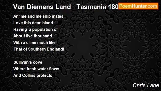 Chris Lane - Van Diemens Land _Tasmania 1805