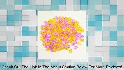 0.6" Long Pink Gold Tone Plastic Crystal Stones for Fishtank Decoration 200 Pcs