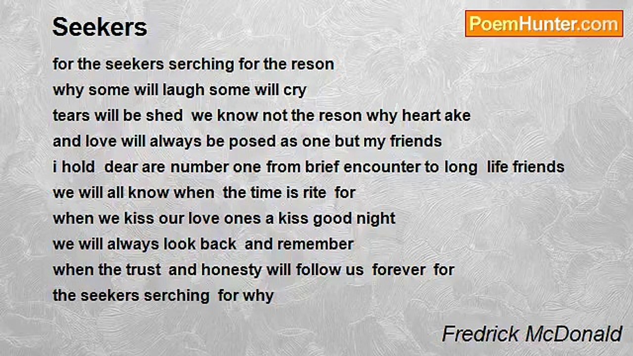 Fredrick McDonald - Seekers