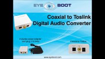 Digital Coaxial/Toslink to Analog RCA L/R Audio Converter with Adapter