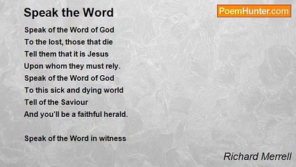 Richard Merrell - Speak the Word