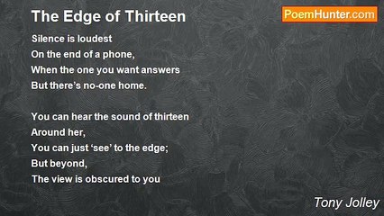 Tony Jolley - The Edge of Thirteen