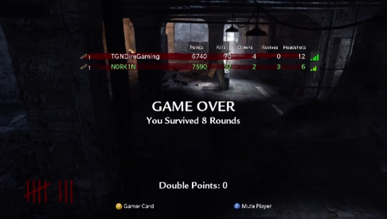 Call Of Duty World At War (COD WAW) Xbox Live Nazi Zombies Mode Match Part