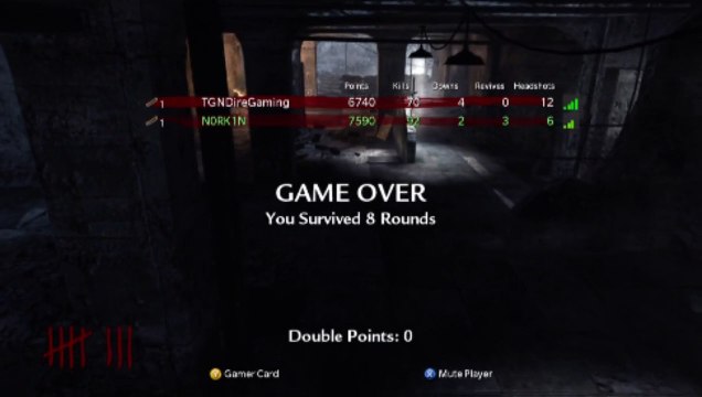 Call Of Duty World At War (COD WAW) Xbox Live Nazi Zombies Mode Match Part