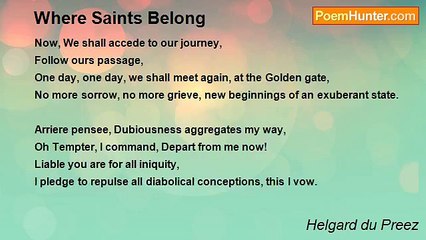 Helgard du Preez - Where Saints Belong