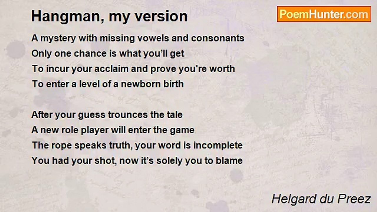 Helgard du Preez - Hangman, my version