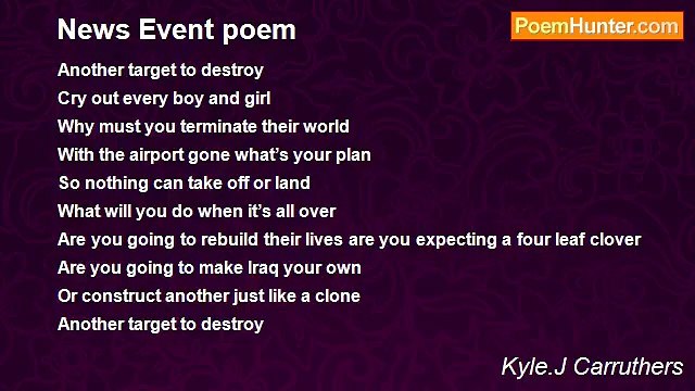 Kyle.J Carruthers - News Event poem